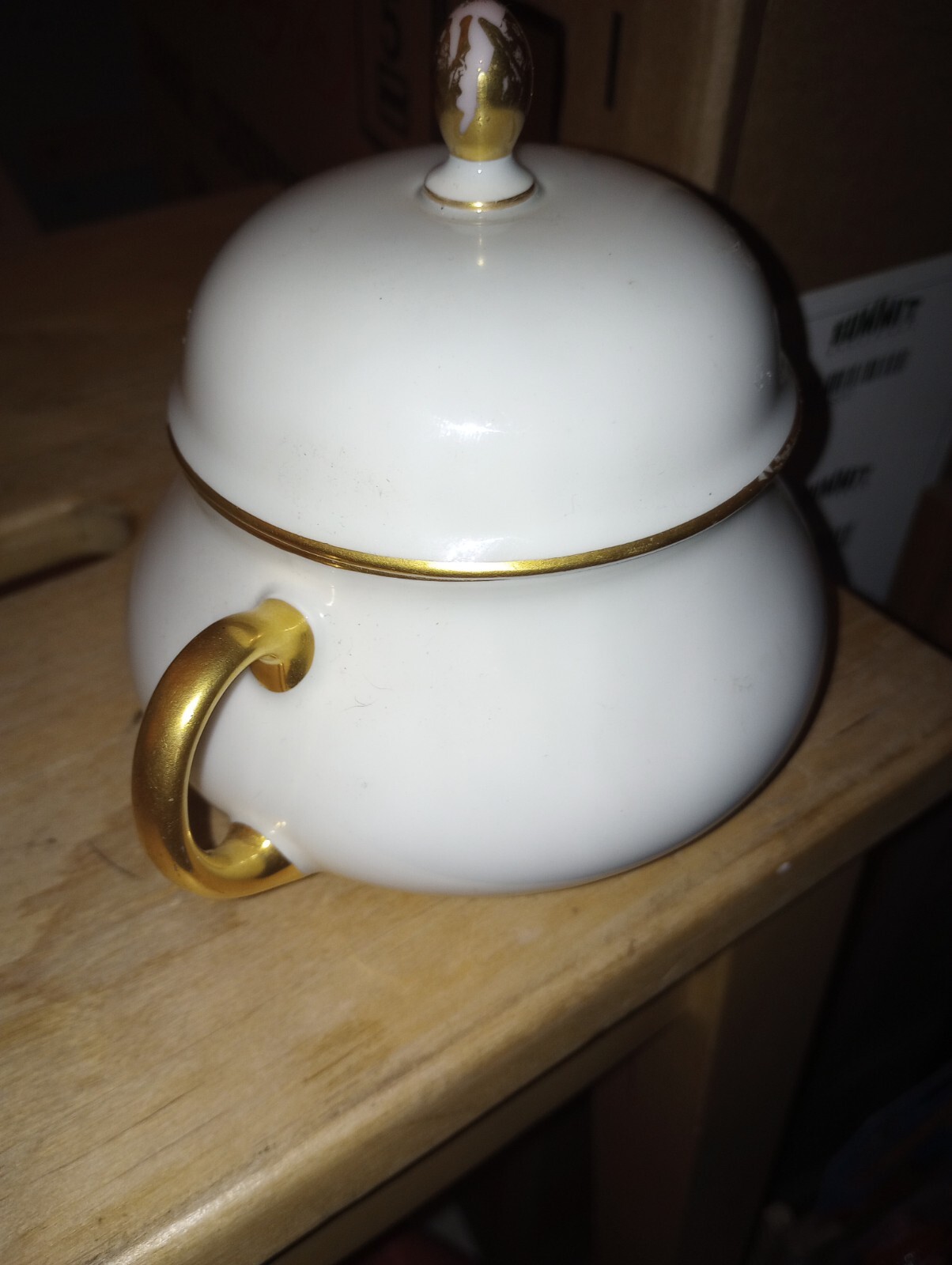 Antique Thomas Bavaria Golden Rimmed Sugar Dish Gold Trim