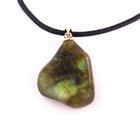 Labradorit - Anhänger Trommelstein Länge 36 mm mit 925 Sterling Silber Öse 421