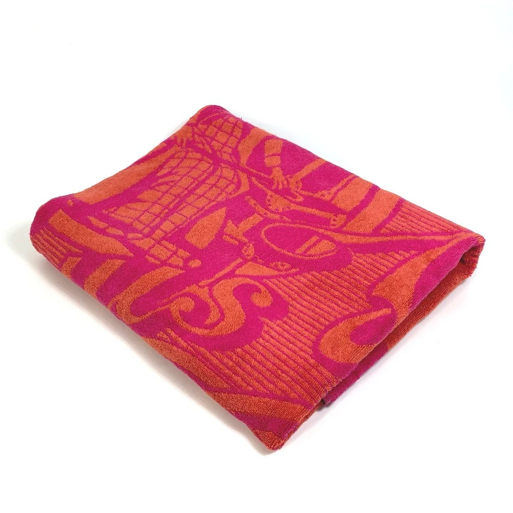 LOUIS VUITTON Towel bucket Beach towel towel cotton Pink x Orange