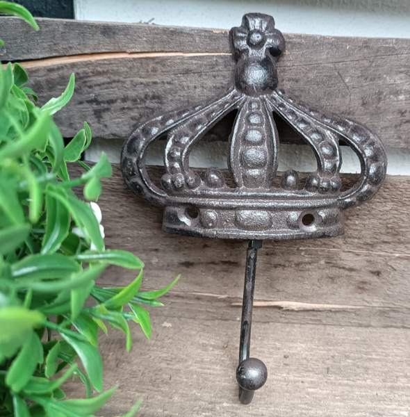 ❤️ Krone Wandhaken Gusseisen Handtuchhaken Antiklook Shabby Clayre & Eef ❤️-image