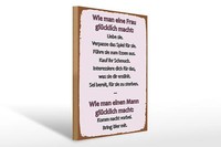 Holzschild Spruch 30X40 Cm Wie Man Frau GlüCklich Macht Deko Schild