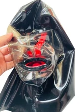 Custom Made Measure Transparent Latex Hood With Dental Braces Long Nasal Canal