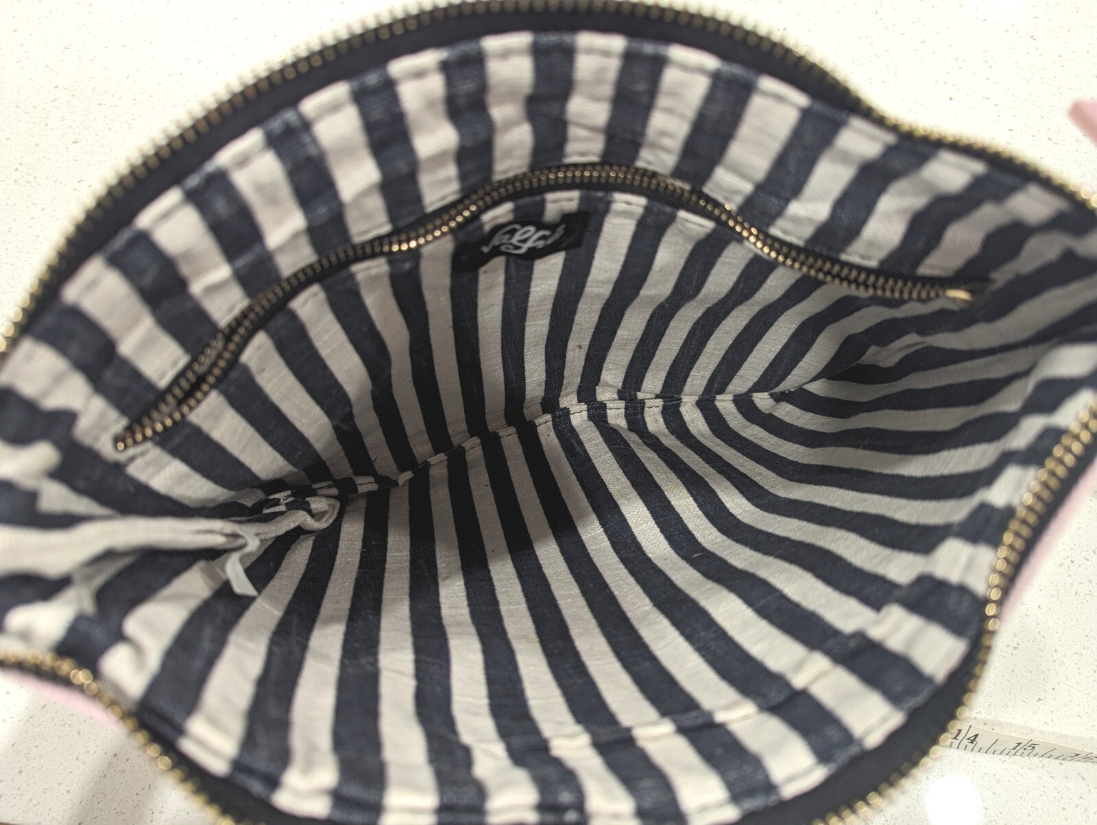 RARE Valfre 11"x9" Pink Halloween HTF Print Zipper Pouch Makeup Bag