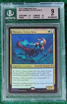 Thrasios, Triton Hero - Commander 2016 - Foil - MTG - BGS 9. Mint