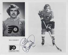 Bill Clement Autographed Signed 8x10 RARE NHL Flyers Press Photo - w/COA