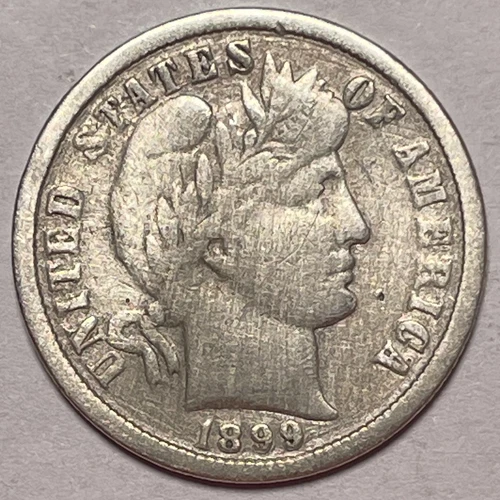 1899-O Barber Silver Dime Very Fine VF Coin, Details #17288