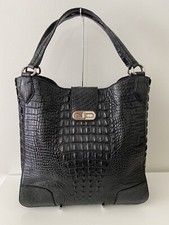 Genuine Alligator Large Tote Shoulder Bag Handbag, Black