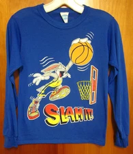 BUGS BUNNY slam-dunk youth lrg longsleeves T shirt urban basketball 1993 tee