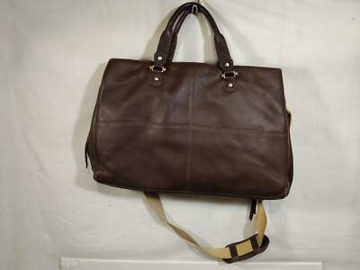 LIZ CLAIBORNE Brown Leather Laptop Bag Briefcase Tote  display picture 3