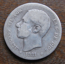 ZALDI2010 - ALFONSO XII , 1 PESETA DE 1881 , PLATA