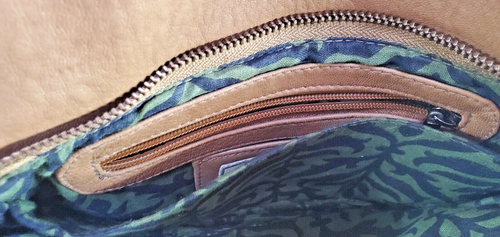 Women's Floral Fabric Pattern & Leather Purse w/ chain straps - Picture 11 of 15