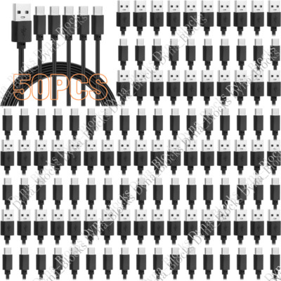 50X USB Type C Fast Charging Charger Cable For Samsung S8 S9 S10 iPhone 15 16 17