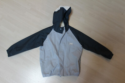 Regenjacke Kinder 122 hellblau dunkelblau mit Knöpfen von helly hansen