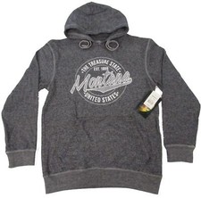 New Montana The Treasure State Est. 1889 Mens Sizes S-M-L-XL Heather Navy Hoodie