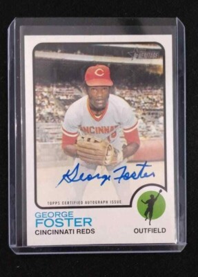 2022 Topps heritage George Foster On Card Auto SP Cincinnati Reds 