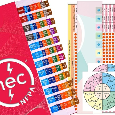 2023 NEC Tabs, NFPA 70 National Electrical Code 2023 Tabs with Wire Chart / 2 Oh