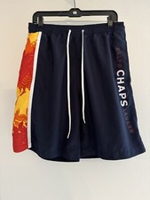 Chaps Ralph Lauren Swim Trunks Men  s Medium Shorts Blue Spell out MINT
