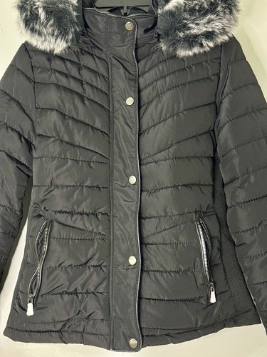 Snobbish Collection Girls Hooded Fitted Puffer Jacket Black Size M 10-12 - Picture 3 of 15