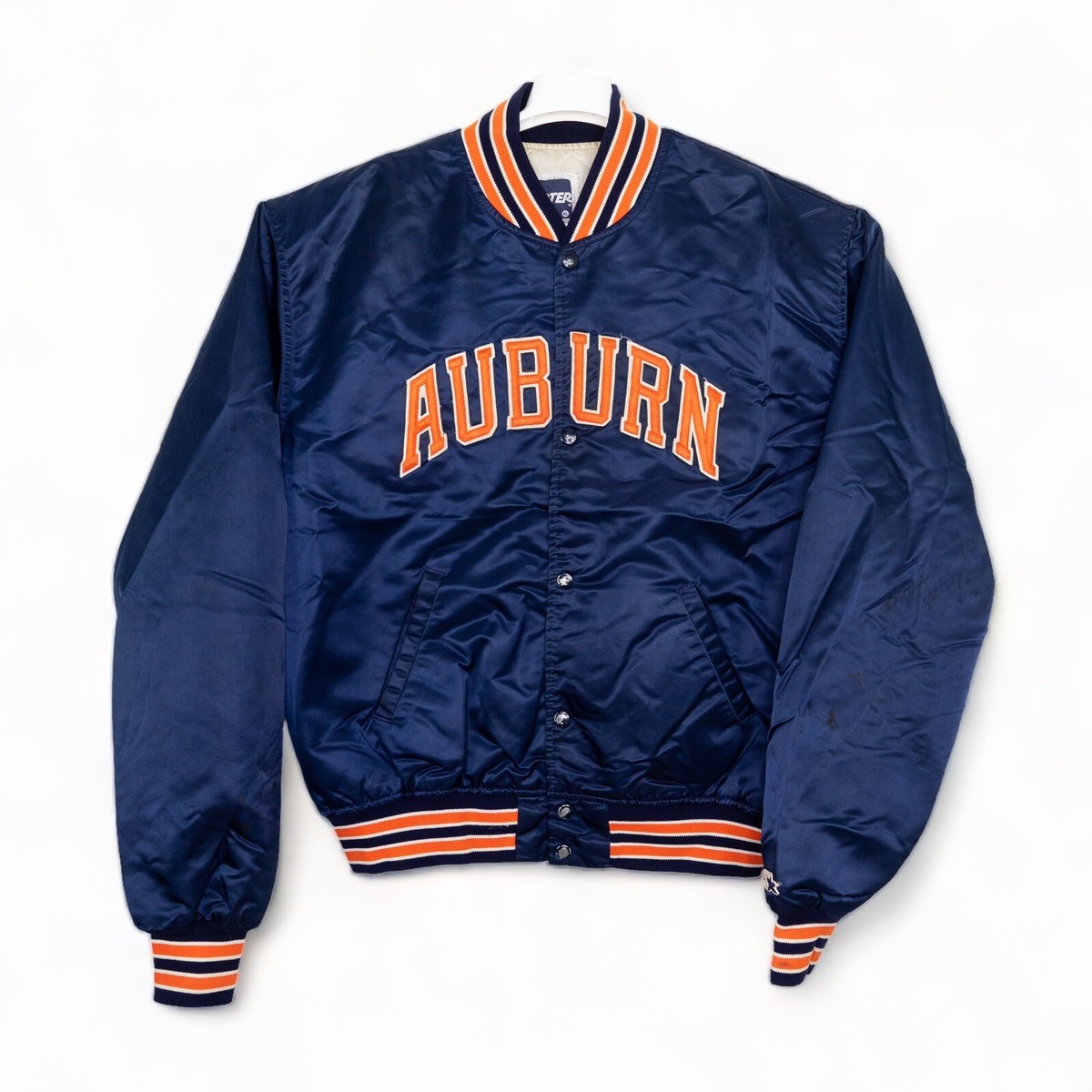 Vintage Auburn University Tigers Satin Starter Jacket Retro Blue