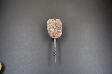 Korkenzieher mit reich graviertem Speckstein wohl China aus Nachlass.