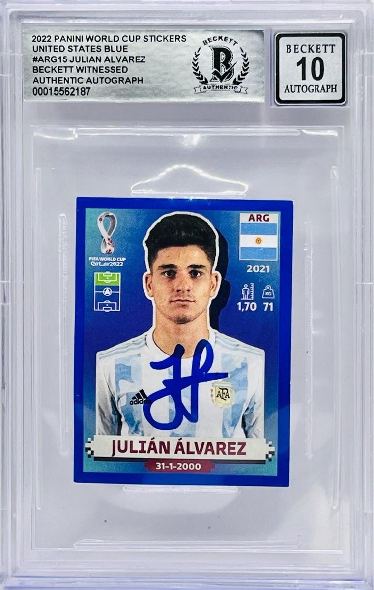 2022 Panini World Cup Sticker Argentina Auto Julian Alvarez #ARG15