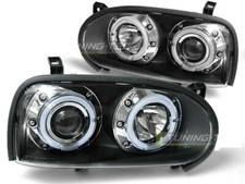 Scheinwerfer Paar VW Golf 3 91-97 Angel Eyes schwarz