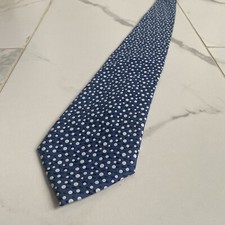 Vineyard Vines Silk Neck Tie Fish Polka Dots Blue White