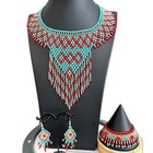 Neu mit Etikett Hikuri Illinois Huichol Halskette Ohrring Armband Set-Rocailles