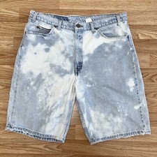 Vtg 1996 Levi  s 550 Orange Tab Blue Distressed Denim Jean Shorts Men  s 38