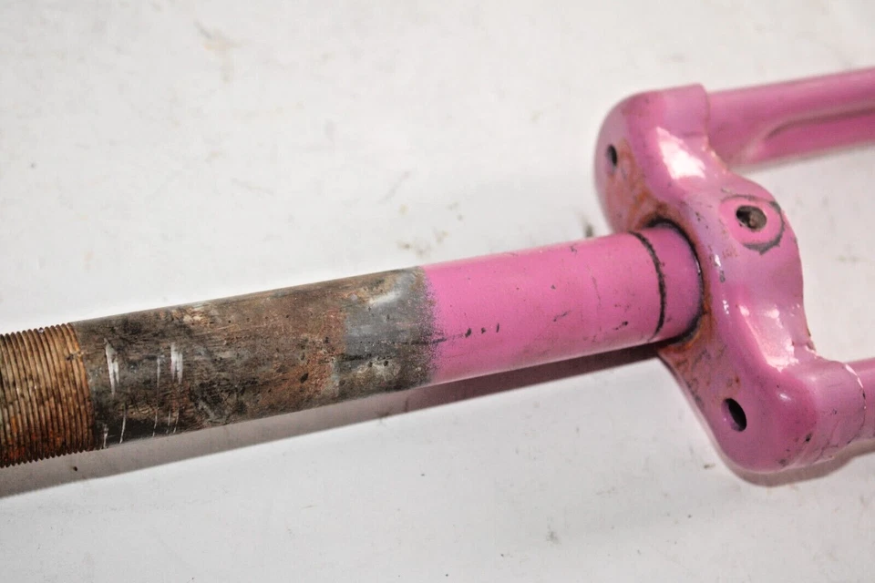 Vintage Rigid Touring Road Bike Fork 27" 1" Threaded 170mm Pink Steel US Shipper - Image 4 of 4