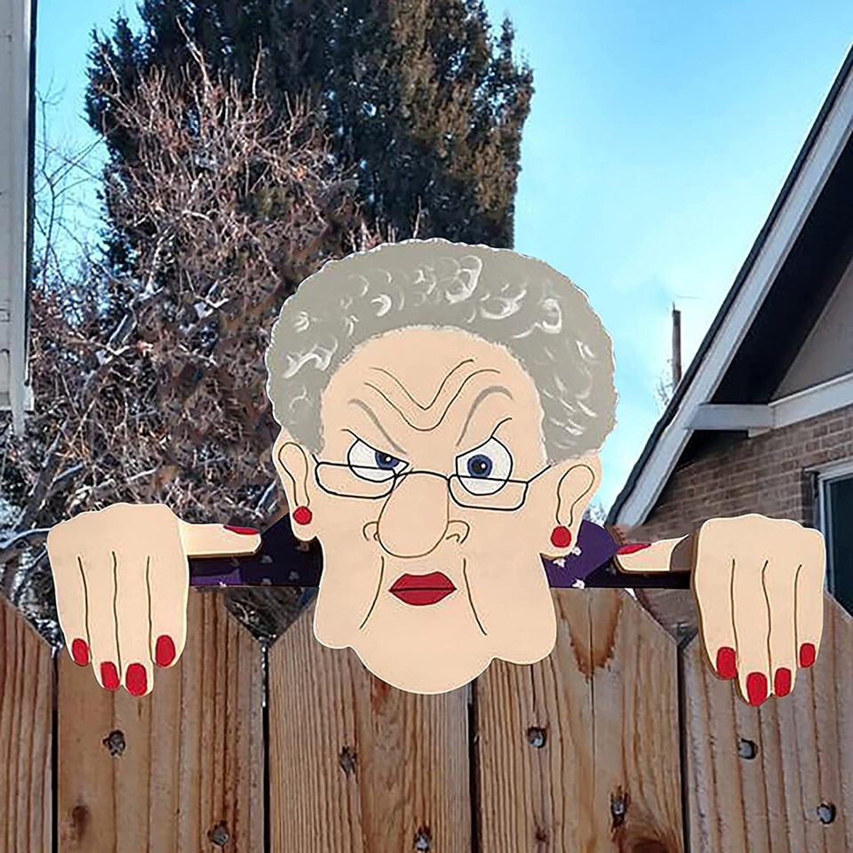 Garten Illustration Zaun Dekoration Holz Old Man/Lady Yard Art Sign (B