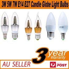 LED 3W 5W 7W E14 E27 Candle Globe Light Bulbs Lamp Spotlight Cool Warm White AU