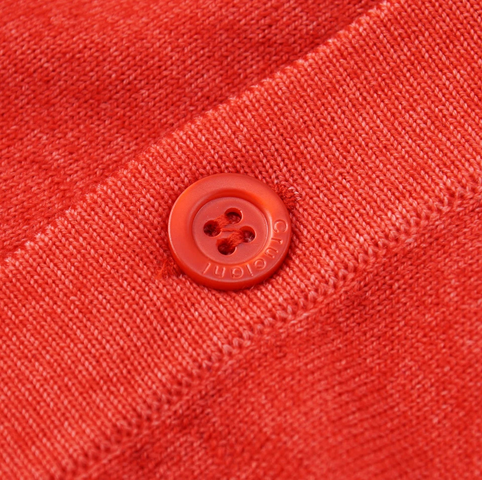 NUEVO CON ETIQUETAS $600 CRUCIANI Fresa Rojo Lana Merino Cárdigan Suéter Chaleco S (UE 48) Foto 3 de 4