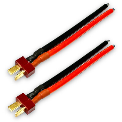   2 Stück T-Dean Goldstecker Stecker Male Männlich 10cm Kabel Lipo Akku 12AWG  