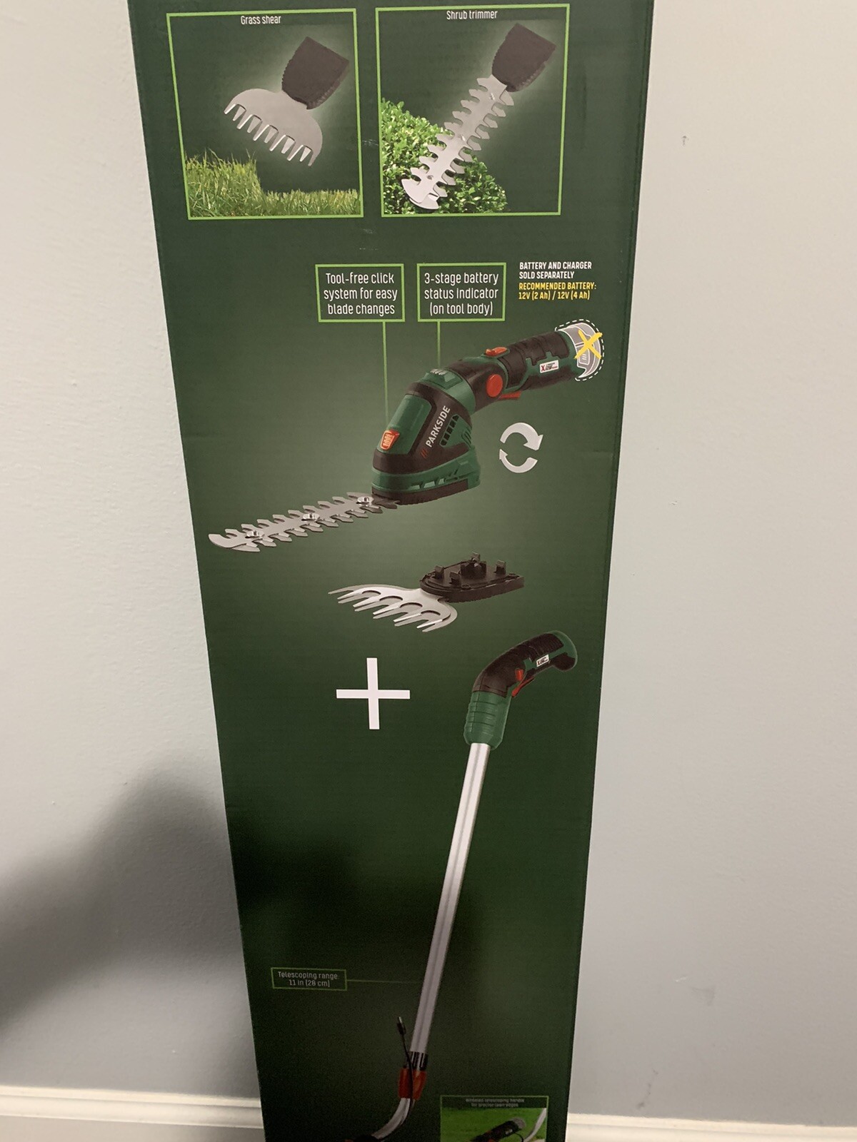 Parkside Cordless Grass Shears & Shrub Trimmer 365475 Brand New eBay