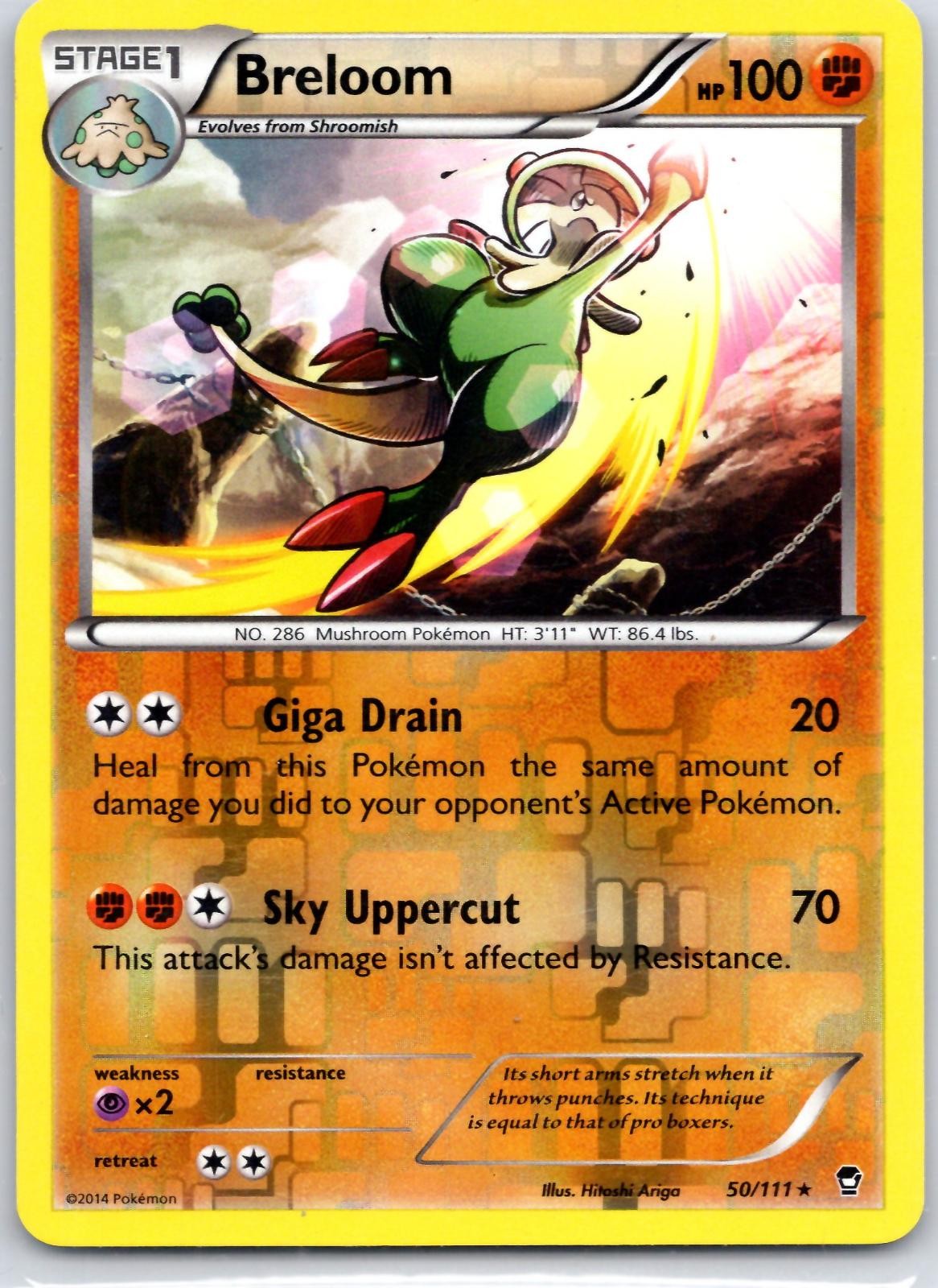 Breloom 50/111 Rare Furious Fists Pokemon Reverse Holo Near Mint