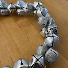 Elegant Christmas Jingle Bell Door Wreath Shiny, Matte and Glittery Silver 13" — photo 3