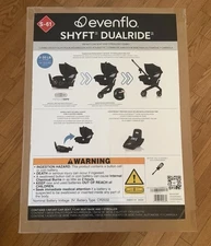 Evenflo Shyft DualRide Infant Car Seat & Stroller Combo (Black) FACTORY SEALED!