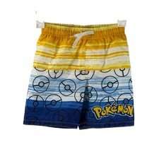 Pokemon Boy's Swim Trunks, Yellow/Navy, Size S, NWT