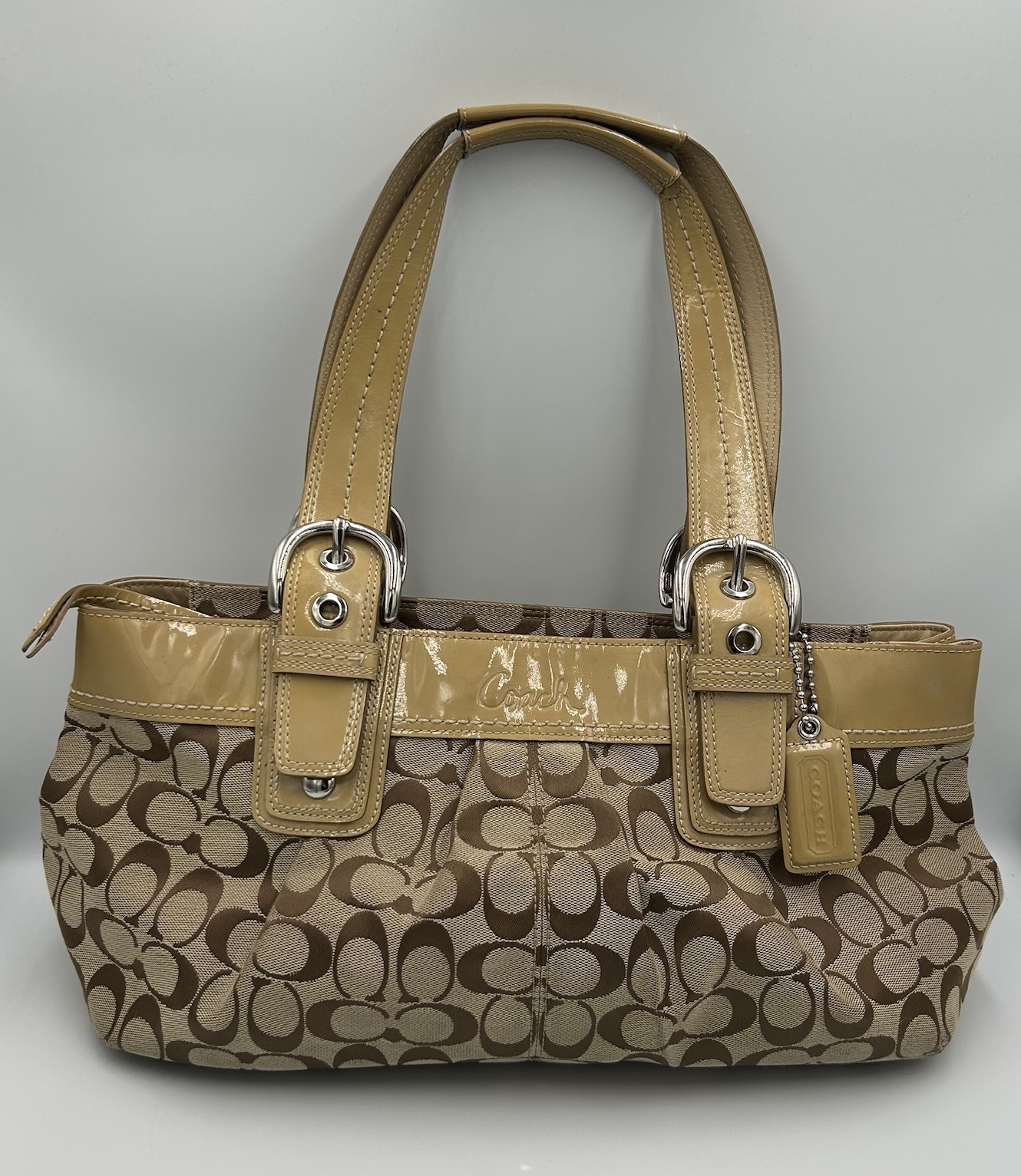 COACH Soho Y2K Shoulder Handbag Pleated Signature Can… - Gem