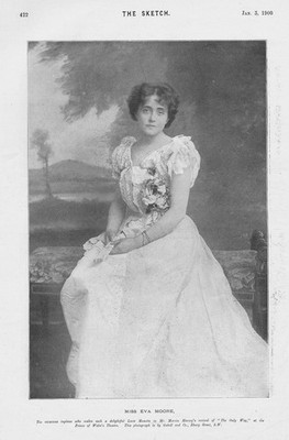 EVA MOORE Actress Starring in 'The Only Way' - Antique Print 1899