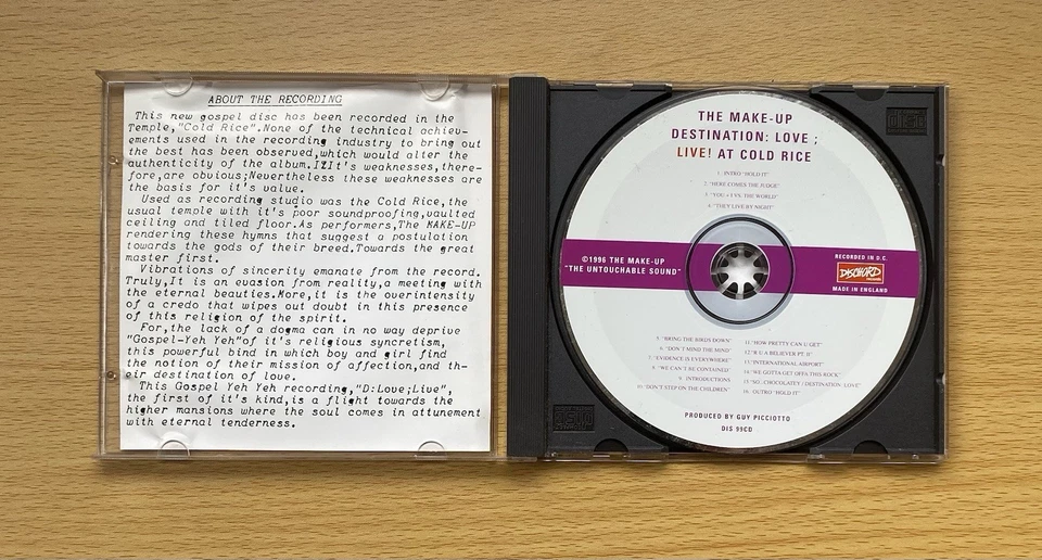 Make-Up CDs -Destination Love, Sound Verite, I Want Some Albums - Dischord Foto 3 de 4