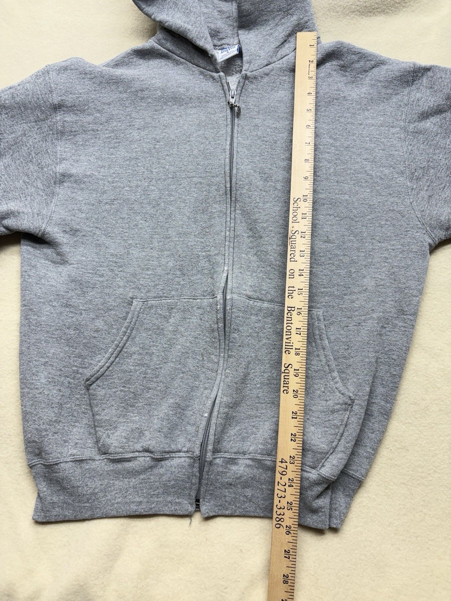 Vintage 90s Russell Grey Zip Up Hoodie Made in USA Sz L | eBay