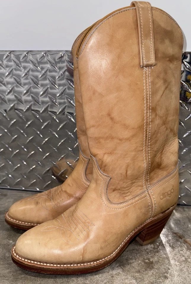 Botas de Vaquero de Cuero Dingo Acme De Colección Para Mujer Talla 7.5 D Hechas en EE. UU. Tostadas Occidentales Foto 2 de 4