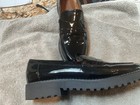 $140 Franco Sarto Cassandra Black Patent Sz 9.5 LUG Loafers Preppy Academia — photo 3