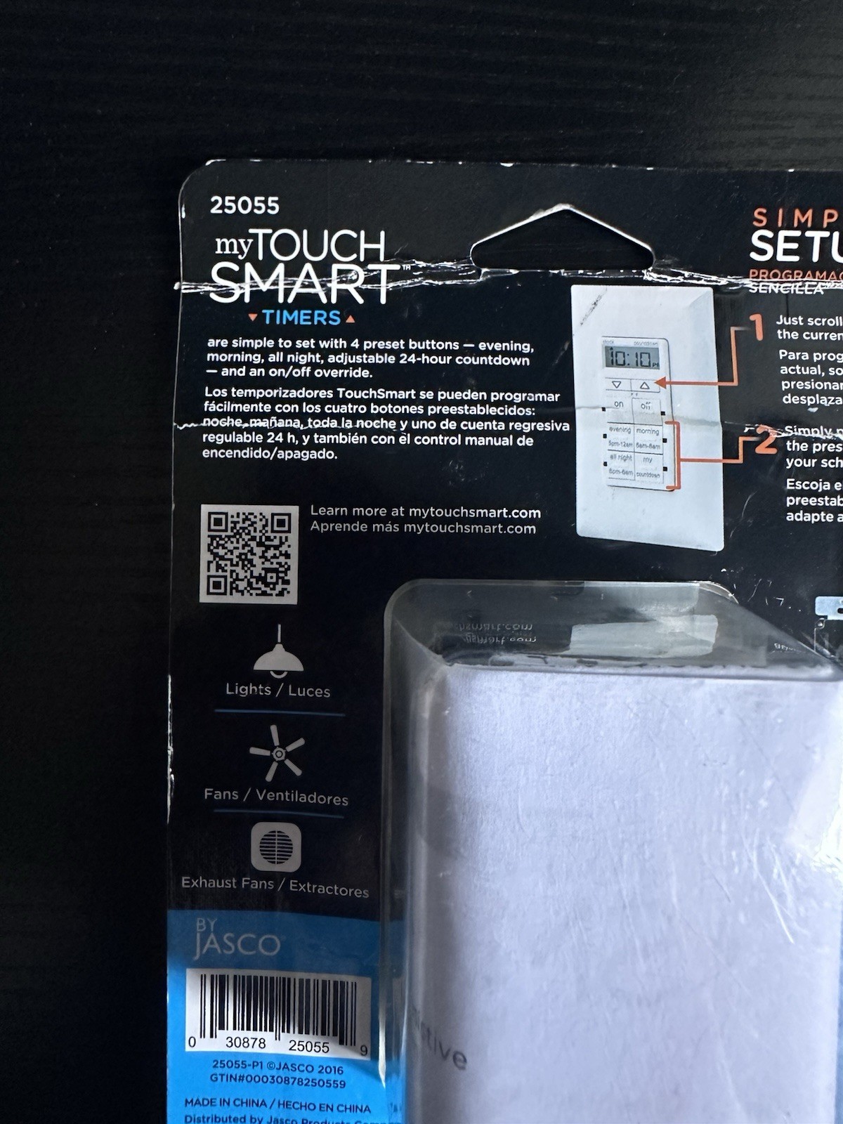 myTouchSmart Indoor In-Wall Simple Set Digital Timer Programmable White