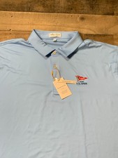 Peter Millar Polo Shirt Mens XL Blue LACC Golf Club US Open Summer Comfort