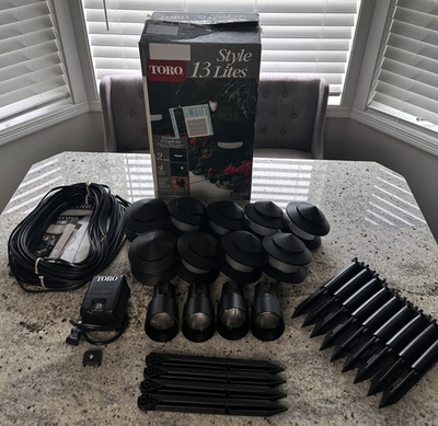 #ad 13 Pc Original TORO Landscape Walk Lights Flood Open Box Electric Complete $149.00