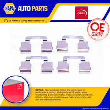 Brake Pad Fitting Kit fits FIAT SCUDO 2.0D Rear 07 to 16 Apec Quality Guaranteed