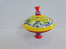 Large Vintage Metal Spinning Top Toy